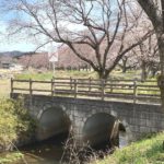 足利市利保町、地元の桜の名所の1つ、名草川のめがね橋