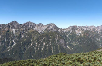 安曇野市から見た標高2,677mの名峰、蝶ヶ岳
