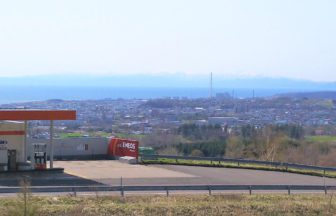 伊達市幌美内町、道央自動車道 有珠山サービスエリアからの市街地眺望