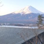 富士河口湖町、富士五湖の1つ、河口湖から望む富士山