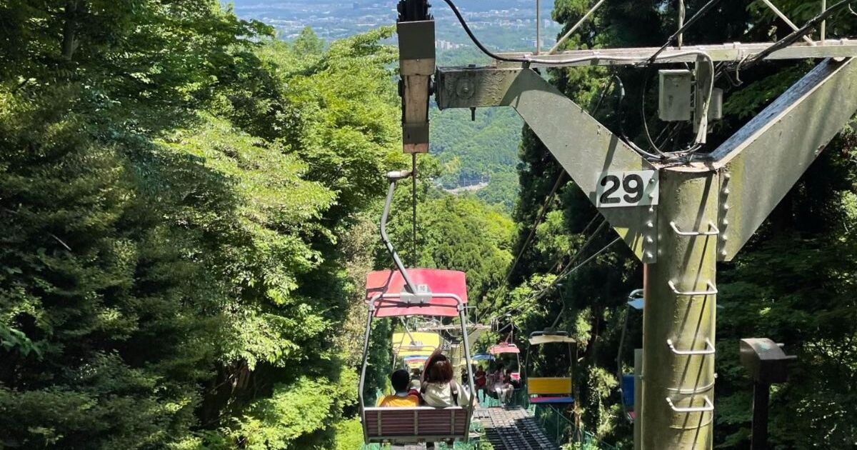 八王子市高尾町、高尾山のリフト山上駅（標高462m）からの風景
