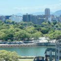 広島市中区、おりづるタワーの展望台から見る広島市の街並み