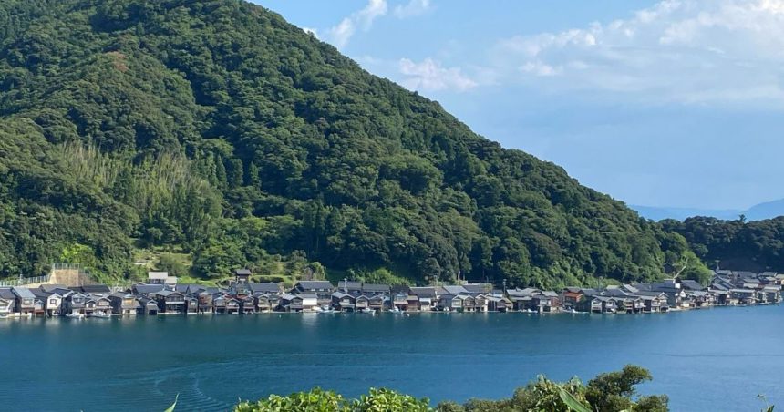 伊根町平田、伊根浦伝統的建造物群保存地区の伊根の舟屋が広がる風景
