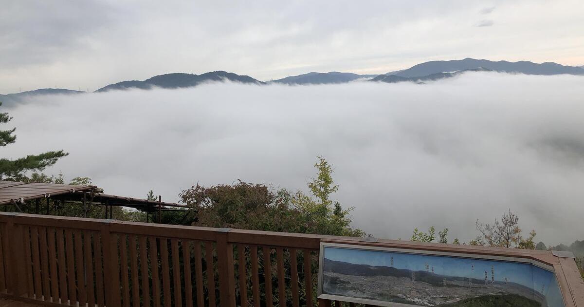 亀岡市の竜ヶ尾山、かめおか霧のテラス