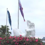 枕崎市、国内屈指の水揚げ量を誇る枕崎港の端にある枕崎マーメイド像