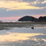 三豊市仁尾町、鏡のようなビーチで上下対象の絶景写真が撮れる人気スポット、父母ヶ浜