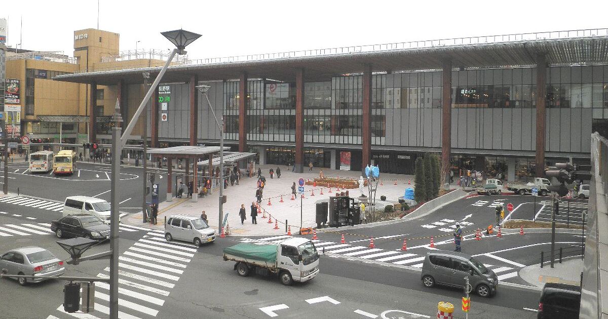 長野市栗田、長野県内の交通の中心であるJR長野駅前