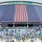 日光市鬼怒川温泉の東武ワールドスクウェア、25分の1スケールで再現された東京ドーム