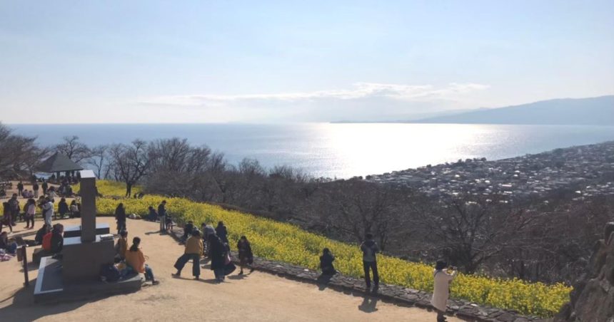 二宮町、標高136.2mの吾妻山公園から望む相模湾の眺望