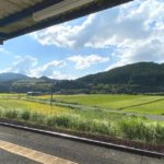 四万十町若井、JR予土線の若井駅から見える田園風景