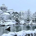 富山市本丸、冬の雪景色が美しい富山城